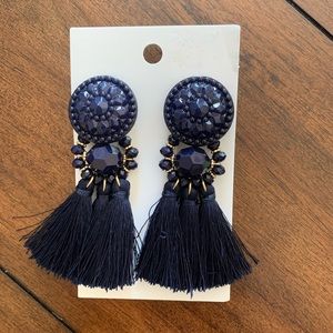NWT. H&M statement earrings with tassel & fringe
